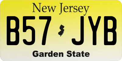 NJ license plate B57JYB