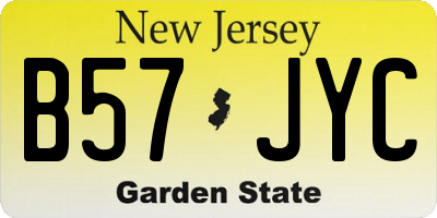 NJ license plate B57JYC