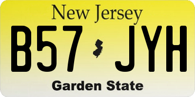 NJ license plate B57JYH