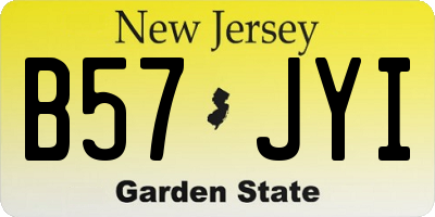 NJ license plate B57JYI
