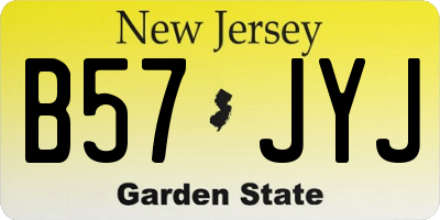 NJ license plate B57JYJ