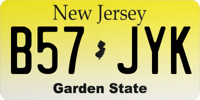 NJ license plate B57JYK