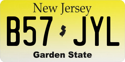 NJ license plate B57JYL