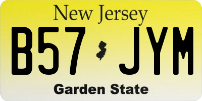 NJ license plate B57JYM