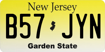 NJ license plate B57JYN
