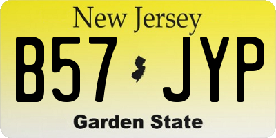 NJ license plate B57JYP