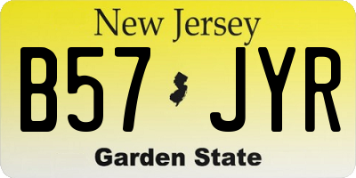 NJ license plate B57JYR