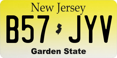 NJ license plate B57JYV