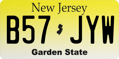 NJ license plate B57JYW