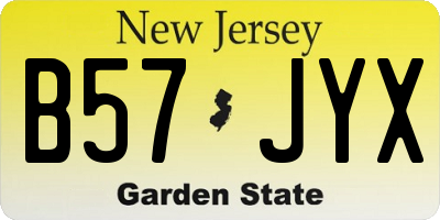 NJ license plate B57JYX