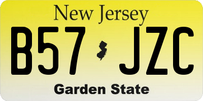 NJ license plate B57JZC