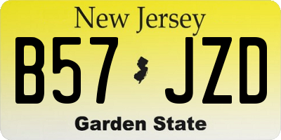 NJ license plate B57JZD