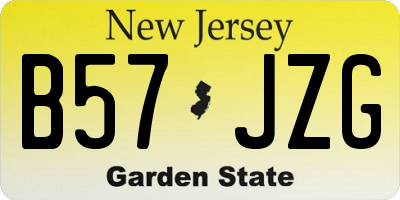 NJ license plate B57JZG