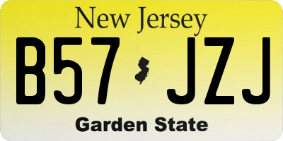 NJ license plate B57JZJ