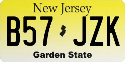 NJ license plate B57JZK