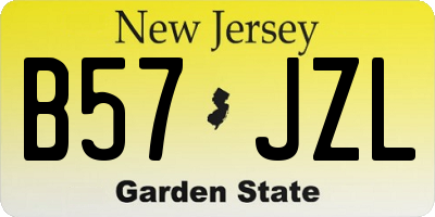 NJ license plate B57JZL