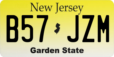 NJ license plate B57JZM