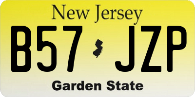 NJ license plate B57JZP