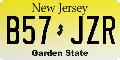 NJ license plate B57JZR