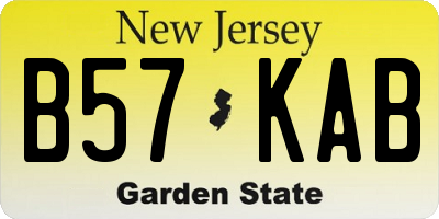 NJ license plate B57KAB