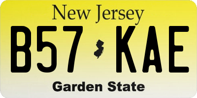 NJ license plate B57KAE