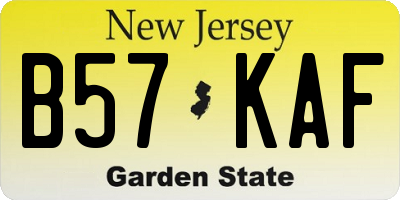 NJ license plate B57KAF