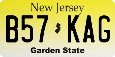 NJ license plate B57KAG