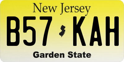 NJ license plate B57KAH
