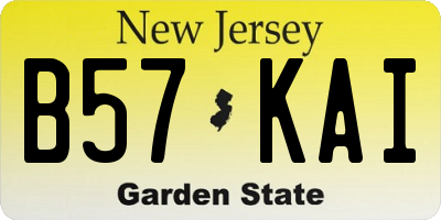 NJ license plate B57KAI