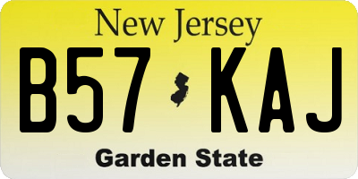 NJ license plate B57KAJ