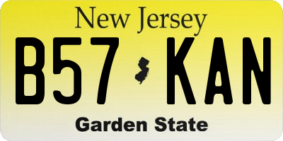 NJ license plate B57KAN