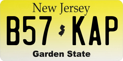 NJ license plate B57KAP