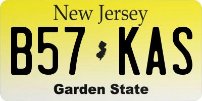 NJ license plate B57KAS
