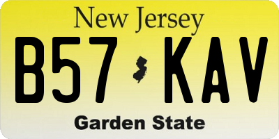NJ license plate B57KAV