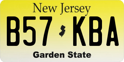 NJ license plate B57KBA