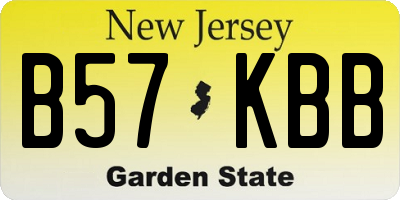 NJ license plate B57KBB