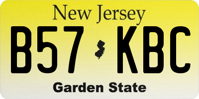 NJ license plate B57KBC