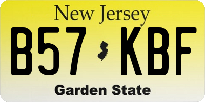 NJ license plate B57KBF