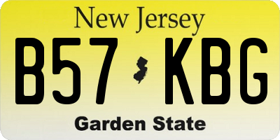 NJ license plate B57KBG