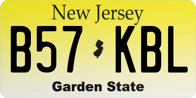 NJ license plate B57KBL