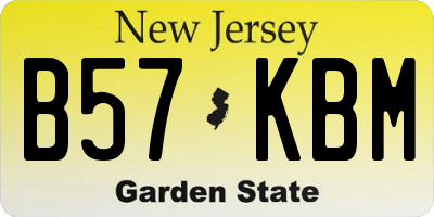 NJ license plate B57KBM