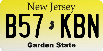 NJ license plate B57KBN
