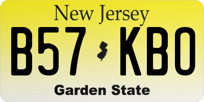 NJ license plate B57KBO