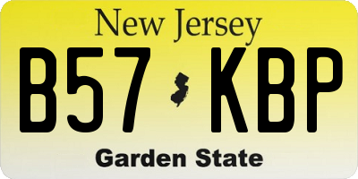 NJ license plate B57KBP