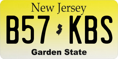 NJ license plate B57KBS