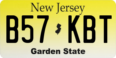 NJ license plate B57KBT