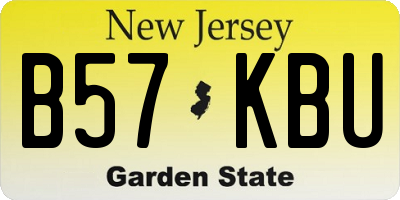 NJ license plate B57KBU