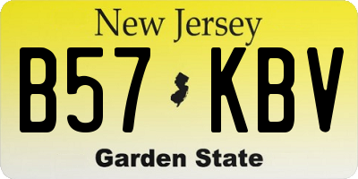NJ license plate B57KBV