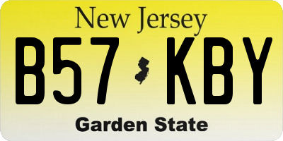 NJ license plate B57KBY