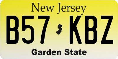 NJ license plate B57KBZ